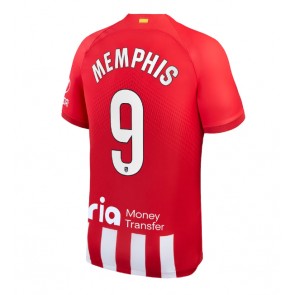 Lacne Muži Futbalové dres Atletico Madrid Memphis Depay #9 2023-24 Krátky Rukáv - Domáci